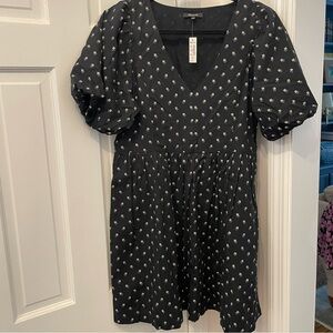NWT Madewell V-Neck Puff-Sleeve Mini Dress in Flora Ikat